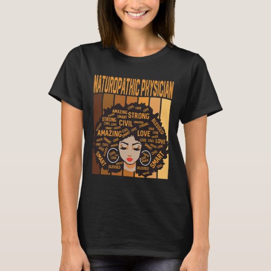 T-shirt Naturopathic Physician Powerful Black History Mont (Devant)