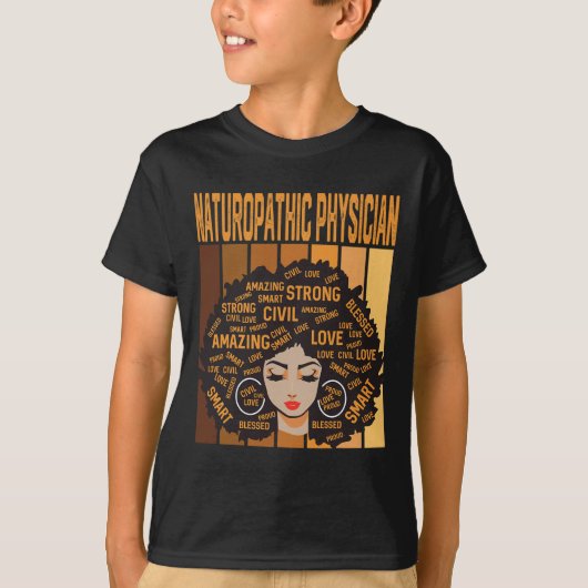 T-shirt Naturopathic Physician Powerful Black History Mont (Devant)