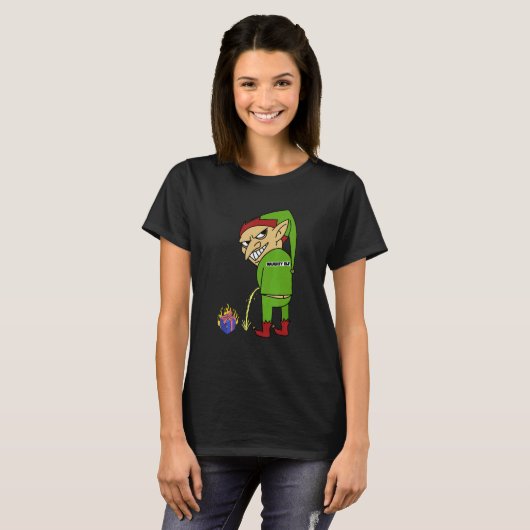 T-shirt Naughty Elf Christmas Elf Trouble Maker (Devant entier)