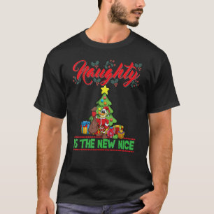 T-shirt Naughty Is The New Nice Christmas Père Noël Xmas_1