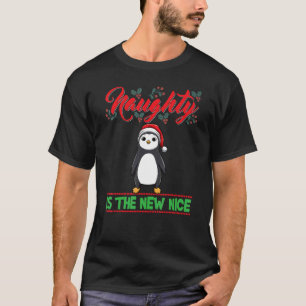 T-shirt Naughty Is The New Nice Christmas Père Noël Xmas_3