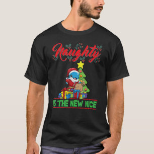 T-shirt Naughty Is The New Nice Christmas Père Noël Xmas_3