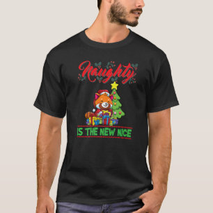 T-shirt Naughty Is The New Nice Christmas Père Noël Xmas P