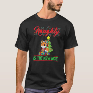 T-shirt Naughty Is The New Nice Christmas Père Noël Xmas P