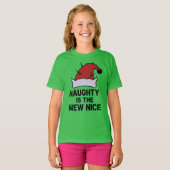 T-shirt Naughty Is The New Nice, Christmas Rebel Elf (Devant entier)