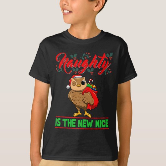 T-shirt Naughty Is The New Nice Christmas Santa Xmas Premi (Devant)