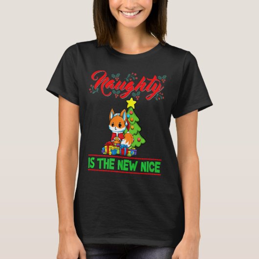T-shirt Naughty Is The New Nice Christmas Santa Xmas Premi (Devant)