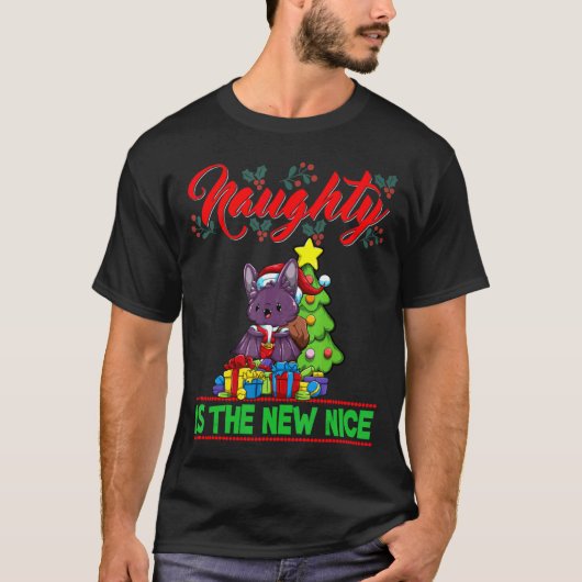 T-shirt Naughty Is The New Nice Christmas Santa Xmas T Shi (Devant)