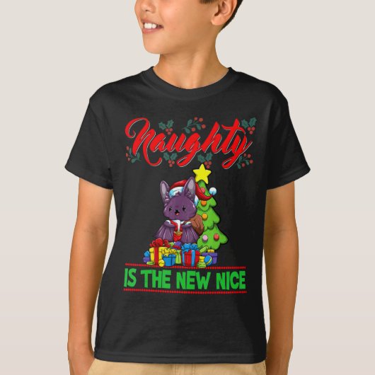 T-shirt Naughty Is The New Nice Christmas Santa Xmas T Shi (Devant)