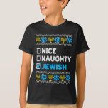 T-shirt Naughty Jewish Ugly Hanukkah Sweater Chanukah<br><div class="desc">Joli juif méchant Hanoukka Sweater Chanukah Jew</div>