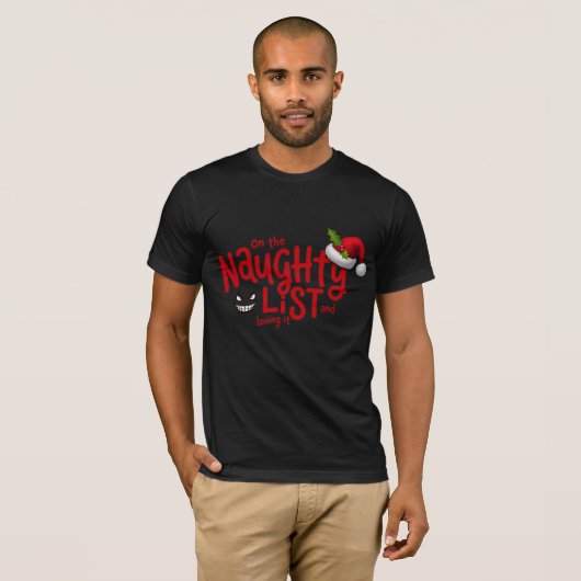 T-shirt Naughty List et Loy It Funny Noël (Devant entier)