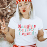 T-shirt Naughty List Légende Retro Funny Noël<br><div class="desc">Ce design élégant de chemise de Noël est parfait pour les enfants comme pour les adultes. Cette chemise de vacances fait un cadeau de Noël parfait,  rembourrage,  échange de cadeaux de vacances ou juste un cadeau spécial pour vous de Père Noël.</div>