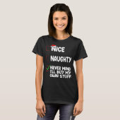 T-shirt Naughty Never Mind (Devant entier)