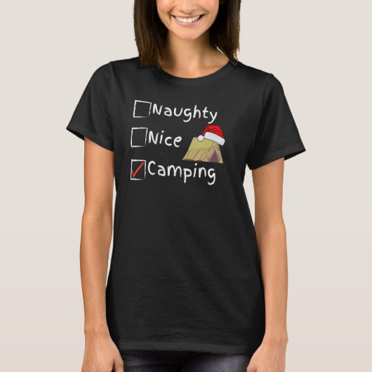 T-shirt Naughty Nice Camping (Devant)