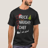 T-shirt Naughty Nice chef Noël Pajamas Funny Père Noël Cl (Devant)