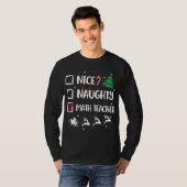 T-shirt Naughty Nice enseignant mathématiques Noël Funny P (Devant entier)