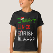 T-shirt Naughty Nice Irlandais Pajamas de Noël Funny Père  (Devant)