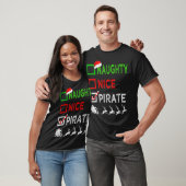 T-shirt Naughty Nice Pirate Noël Drôle Père Noël Reindeer (Unisexe)