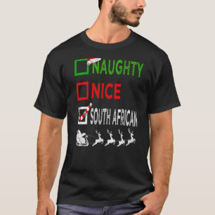 T-shirt Naughty Nice Pyjamas de Noël sud-africain Père Noë