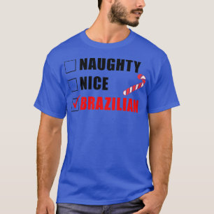 T-shirt Naughty Nice Sucre de canne brésilien Noël Père No