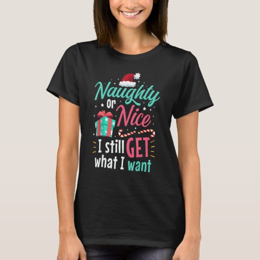 T-shirt Naughty Or Nice List Christmas Stocking Stuffer (Devant)