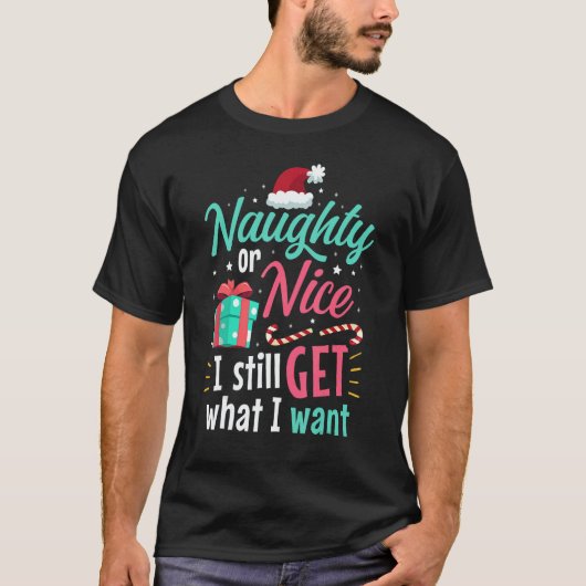 T-shirt Naughty Or Nice List Christmas Stocking Stuffer (Devant)
