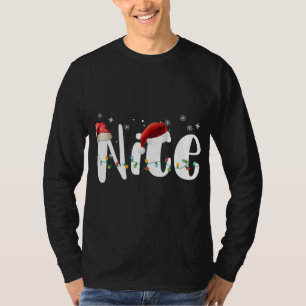 T-shirt Naughty ou Nice Matching Christmas lights Couples