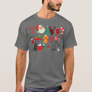 T-shirt Naughty Ou Nice Père Noël Pinetree Jesus Christm