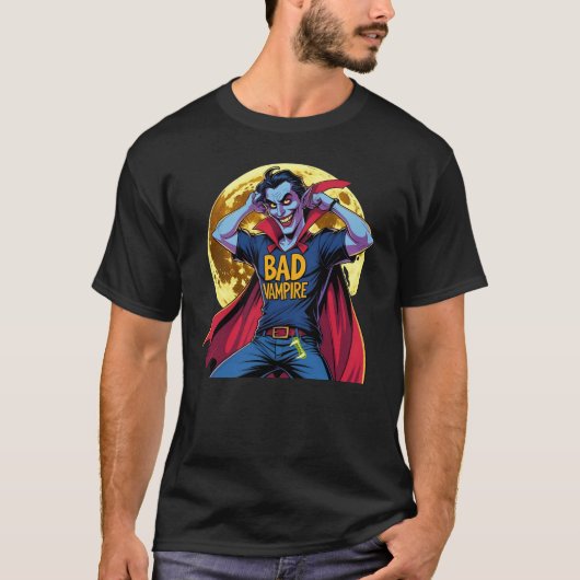 T-shirt Naughty vampire, Funny Vampire Guy Tee  (Devant)