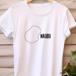 T-shirt Nauru Plan du pays Ligne Frontière de Nauruan Plan