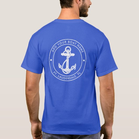 T-shirt Nautical Anchor Boat Name Custom (Dos)