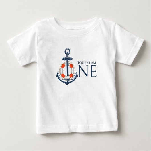 T-shirt Nautical Baby boy First Birthday (Devant)