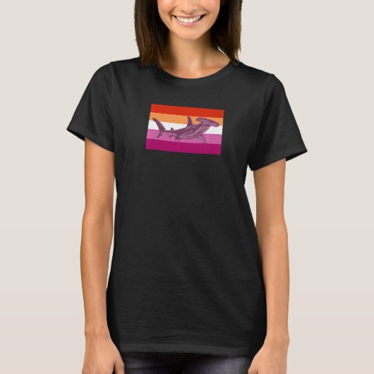 T-shirt Nautical Hammerhead Shark Lesbian Pride drapeau Oc (Devant)