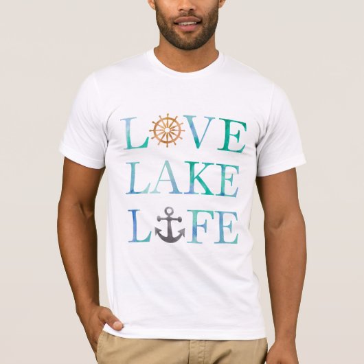 T-shirt Nautical Love Lake Comme Les Navires Typographie D (Devant)