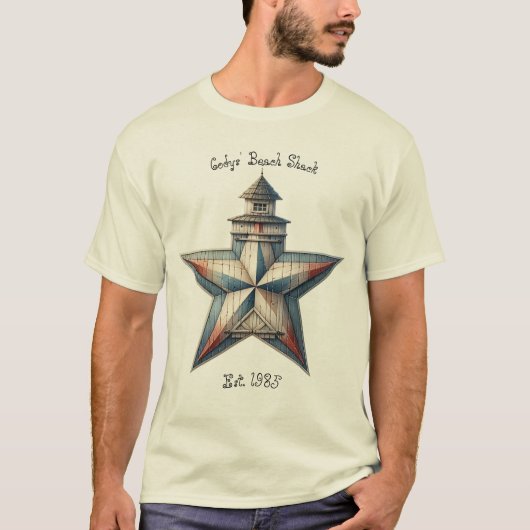 T-shirt Nautical Neutral and Blue Barnstar (Devant)