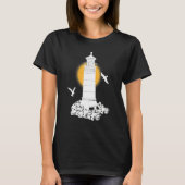 T-shirt Nautical Rocks Seagulls Sea Ocean Lighthouse (Devant)