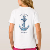 T-shirt Nautical Striped Anchor Birthday (Dos)