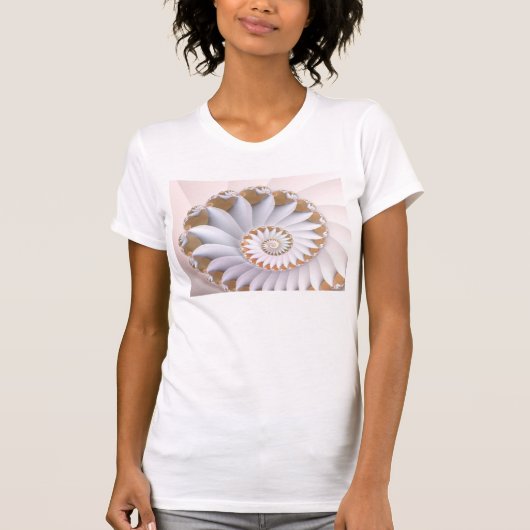 T-shirt Nautilus blanc Cute Art Coquillage Abstrait (Devant)