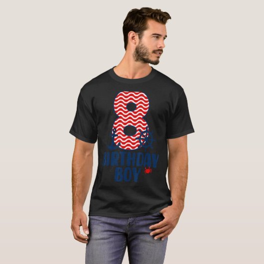 T-shirt Nautique 8e anniversaire Boy Sailers 8 an Old B Da (Devant entier)