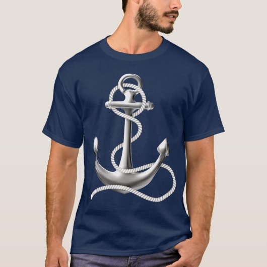 T-shirt nautique ancre de l'homme (Devant)