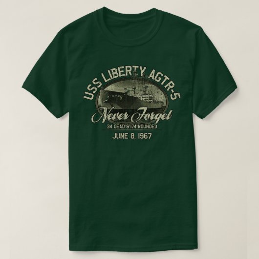 T-shirt Naval USS Liberty AGTR5 1967 (Design devant)