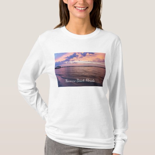 T-shirt Navarre Beach Magique Heure de soleil violet long  (Devant)