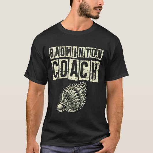 T-shirt Navette Badminton Coach Racket (Devant)