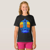 T-shirt Navette Spatiale Bleue Vintage (Devant entier)