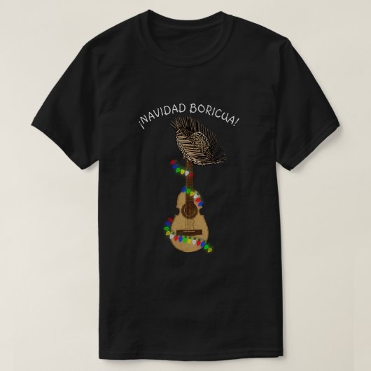 T-shirt Navidad Boricua Cuatro porto-ricain (Design devant)