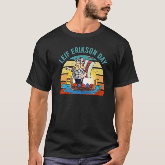 T-shirt Navigator Explorer Leif Erikson Day Nordic America (Devant)