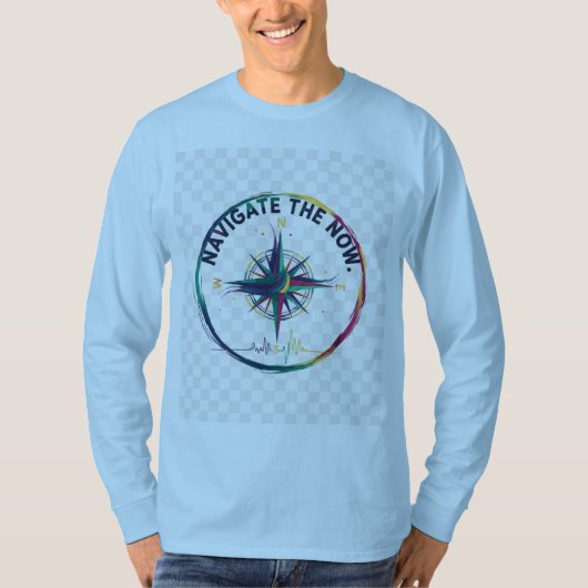 T-shirt Naviguer dans le présent | Boussole abstraite mult (Devant)