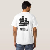 T-shirt Navire à voile d'Amérique (Dos entier)