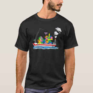 T-shirt Navire de charge mignon Blocs Jouet Bateau Brique