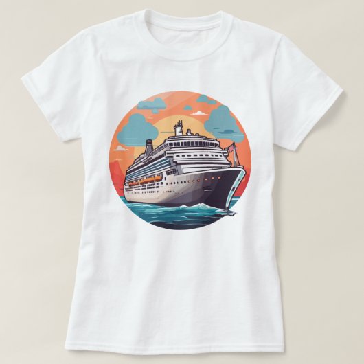 T-shirt Navire de croisière coloré (Design devant)